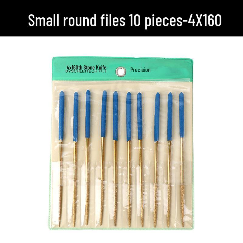 Titanium-Plated Diamond File Set: Flat/Incline with Extra Grade Carborundum for Precision Shaping, Free Shipping