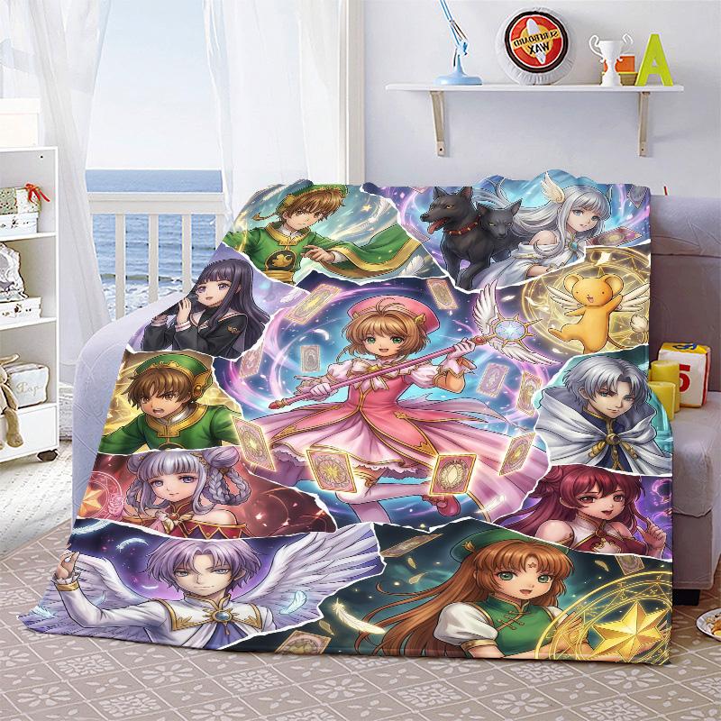 Cardcaptor Sakura Anime Throw Blanket Flannel Soft Warm Lightweight Blanket for Bed Sofa Home Decor -QJY