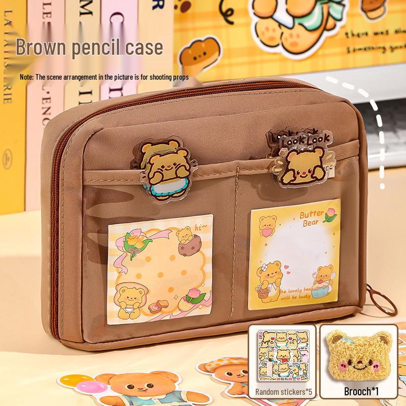 Creamy Bear Large Capacity Pencil Case for Students - 2026 New Style