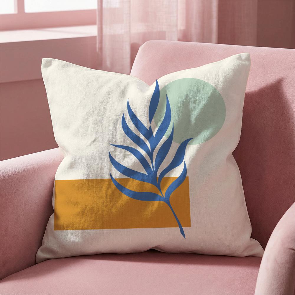 Abstract Simple Geometric Leaf Cushion Cover Multi-Scene Pillow Cover for Home & Car - Reversible, Soft & Durable for Daily Use