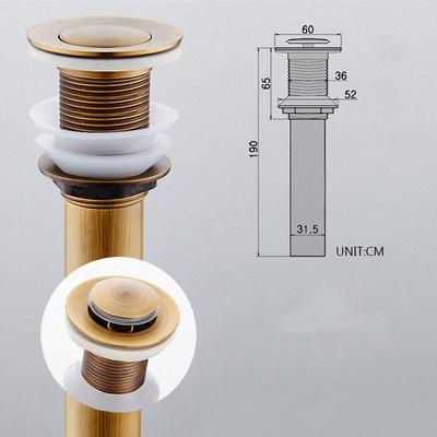Bathroom Vessel Pop Up Sink Drain Strainer, Flip Top Stopper for Lavatory Basin, Antique Brass Pop Up Sink Overflow Cover