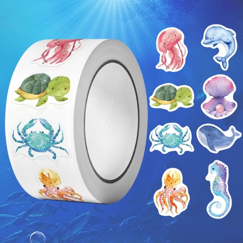3000Pcs Marine Animal Sticker Water Resistant Adhesive Sticker for Scrapbooking Laptop Journal Phone Covers Luggage