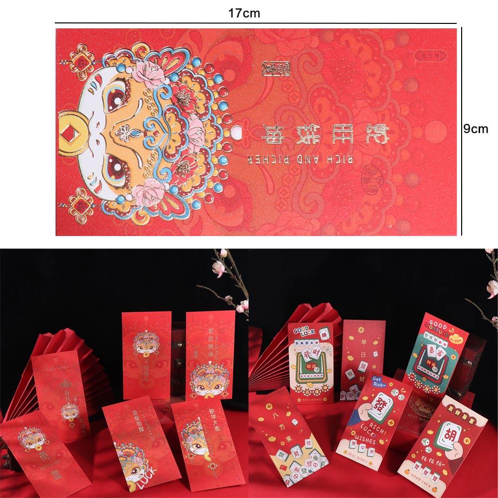 6pcs/set Cartoon Snake Year Red Packets Traditional Lucky Money Pockets  Lunar New Year