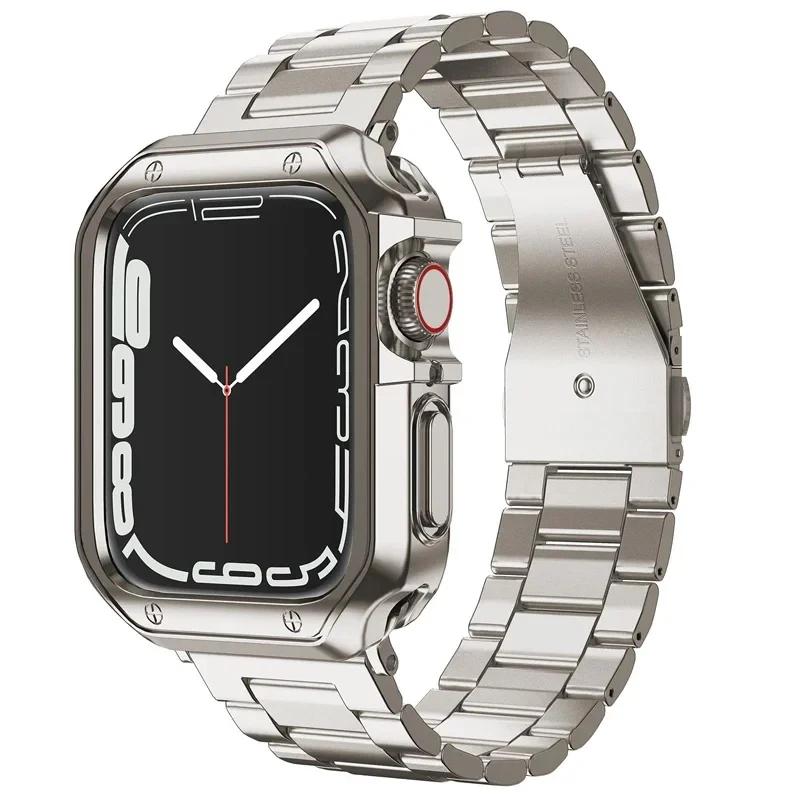 TPU Schutzhülle+Metallarmband Für Apple Watch Ultra Armband 46mm 49mm 45/44mm 41mm Edelstahl Armband Serie 6 se 7 8 9 10