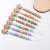 New Baby Pacifier Chain Clips Wood Silicone Round Octagonal Beads Teething Chain For Infant Appease Soother Dummy Holder Clip