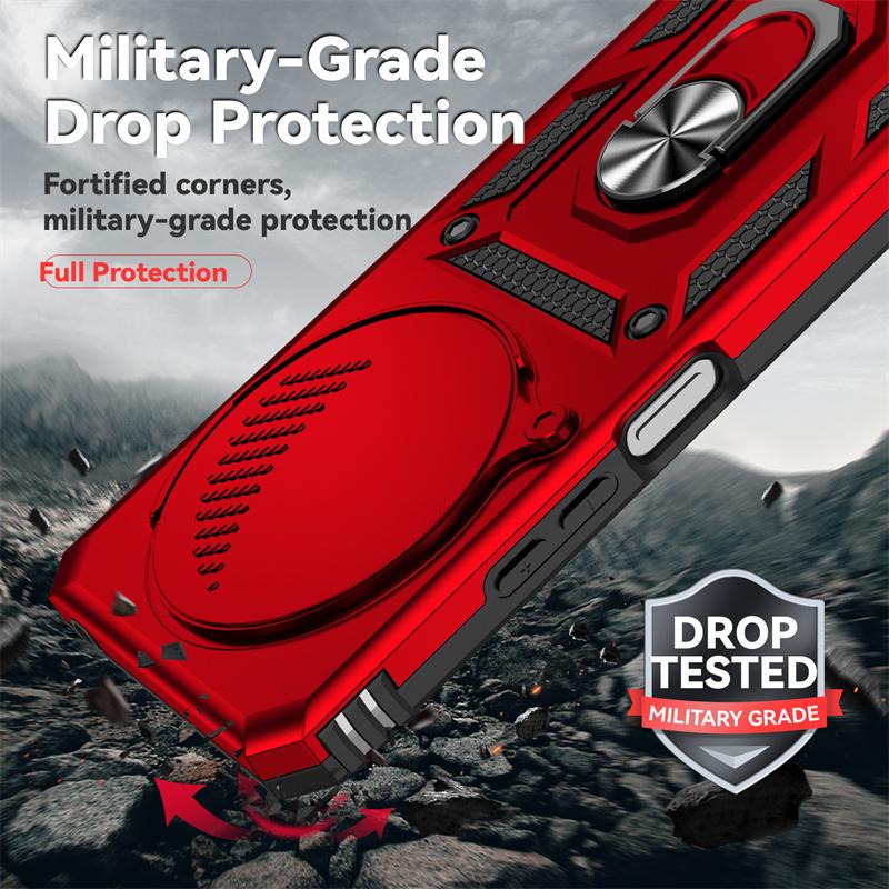 Pouzdro Pro Xiaomi Redmi 14C Armor S Kovovým Prstencovým Stojanem Magnet do Auta Zadní Kryt pro Redmy14C 14 C Posuvná Ochrana Objektivu Funda Coque