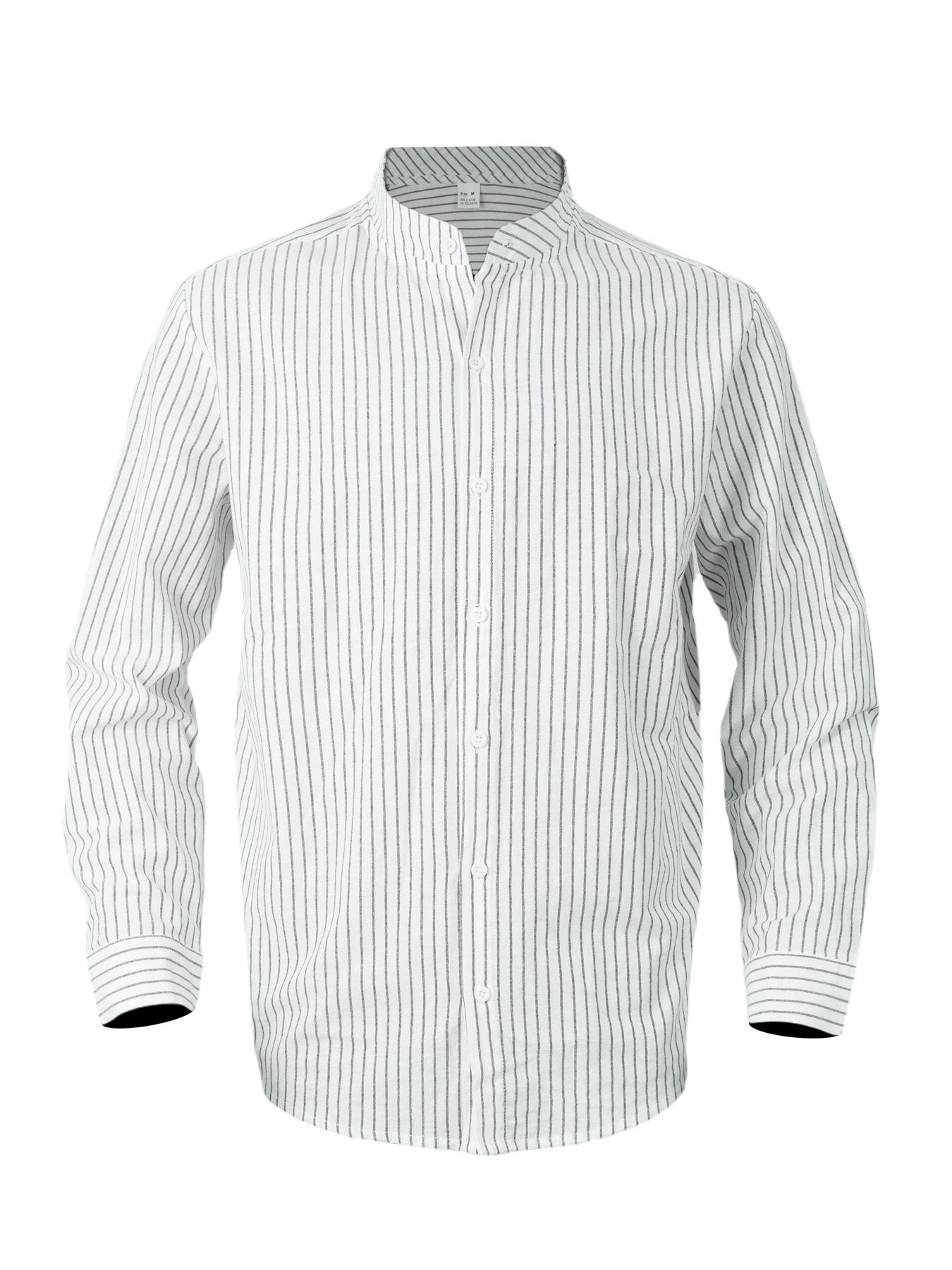 Business Casual Striped Slim Fit Long Sleeve Mens Shirt S