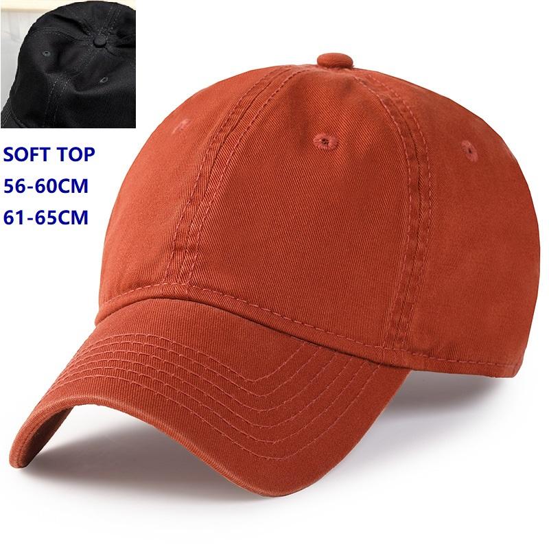 Soft Top Cotton Men Women Oversize XXL Baseball Caps Adjustable Dad Hat for Big Heads 57-65cm Extra Large Low Profile Golf Hats