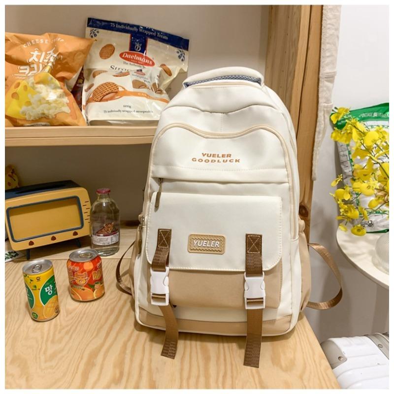 Casual Travel Bag, Simple Backpack, Large Capacity, Junior High School Student, High School Student Bag, Contrasting Color, Fashionable Backpack.