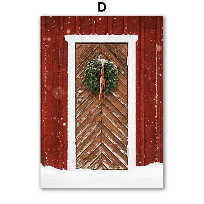 Santa Claus Christmas Tree Car Socks Gift Wall Art Canvas Painting Posters And Prints Wall Pictures For Living Room Home Decor