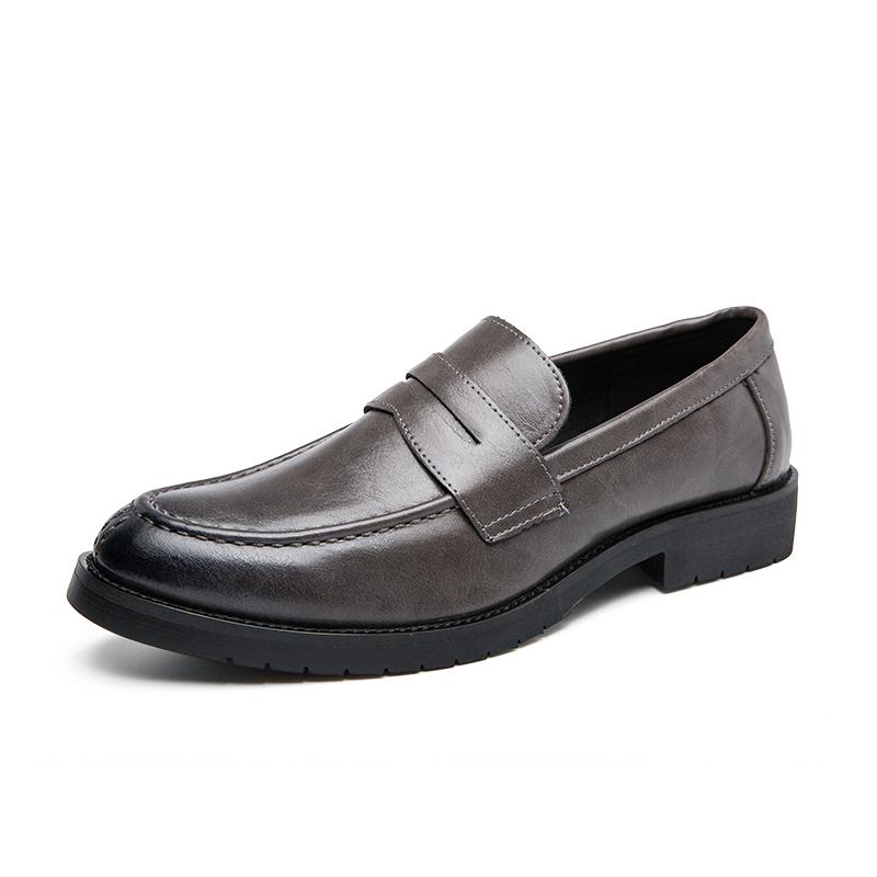 Fashion Spring and Autumn Men Black Shoes Dress Shoes Loafers Casual Leather for Fashion Trend Luxury Male British Style Slip on Shoes
