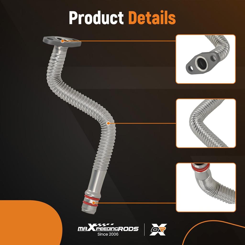 maXpeedingrods Turbo Oil Return Drain Line 5135786AB for Dodge Cummins 5.9L Diesel 2004 2005 2006 2007, Turbocharger Oil Return Hose Line, 3970875