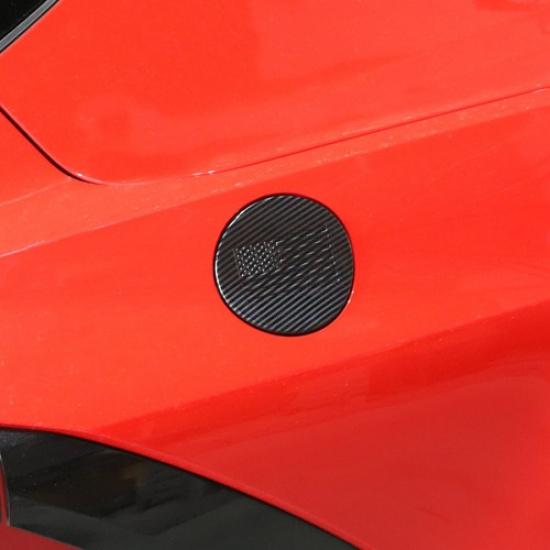 Carbon Fiber Style Fuel Tank Cover Trim Gas Door For Chevrolet Corvette C8 +