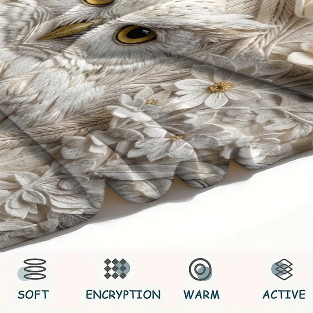 1Pc owl Print Flannel Blanket, High quality Comfortable for All Seasons, Home Decor, Warmth and Comfort, Perfect for Christmas Gifts W67