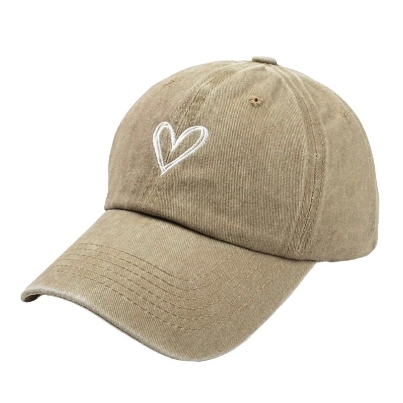 Distressed Baseball Hat for Girls Women Embroidery Heart Casual Hat for Sports Gym Mountain Camping Hat Outdoor Activity