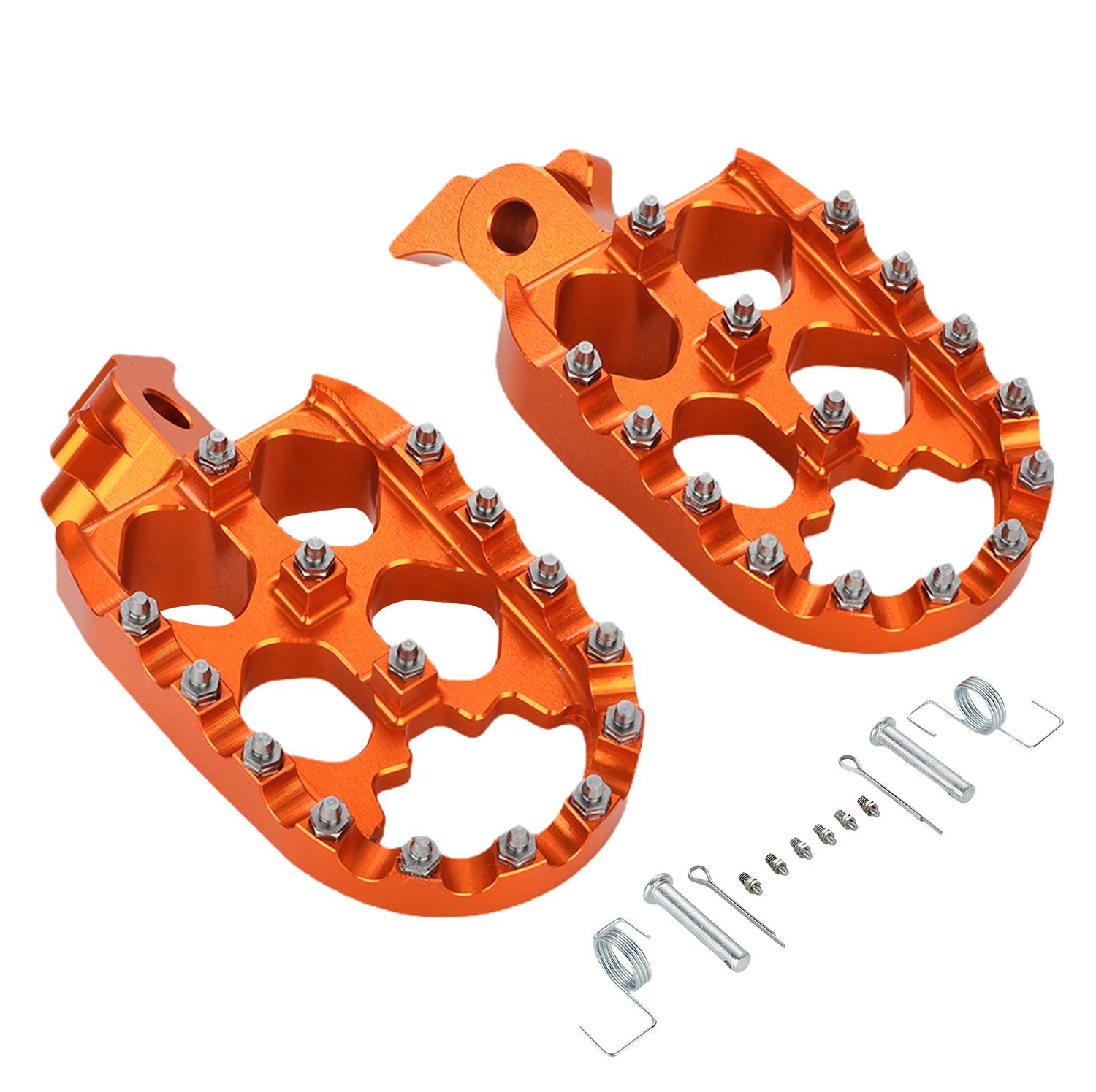 Motorcycle Footrests Footpeg Foot Pegs Pedals Plate Foot Rests 6061 Aluminum accessories universal For Tuttio Soleil 01 оранжевый