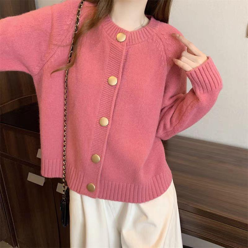 Autumn and Winter New Single-breasted Knitted Cardigan Age-reducing Short Jacket Women's Casual Loose Top Sweater