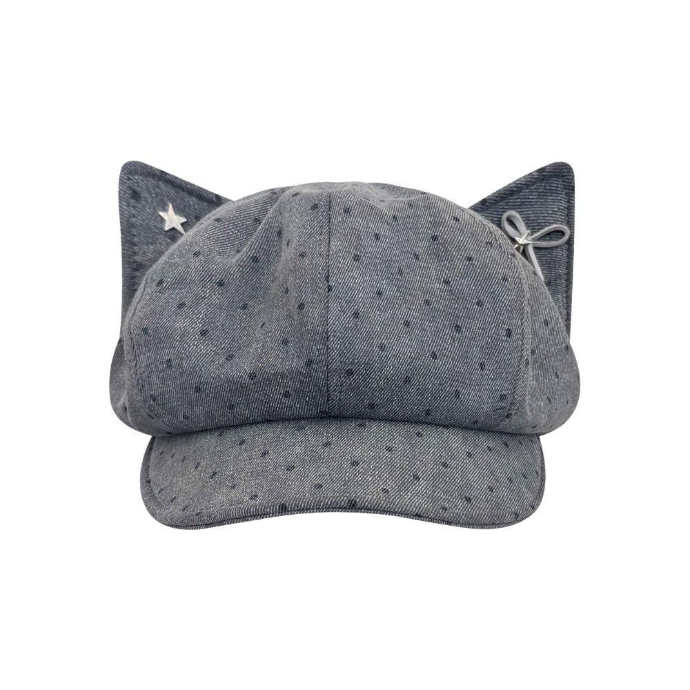 Star Denim Beret Cap Bowknot Newsboy Caps New Baseball Hat Women