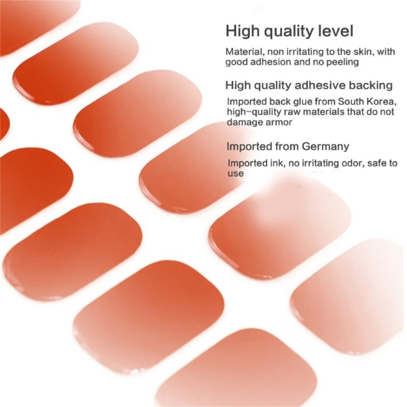 Semi Cured Gel Nail Strips Patches Sliders UV/LED Lamp Cured Adhesive Long Lasting Full Cover Gel Nail Stcikers Manicure