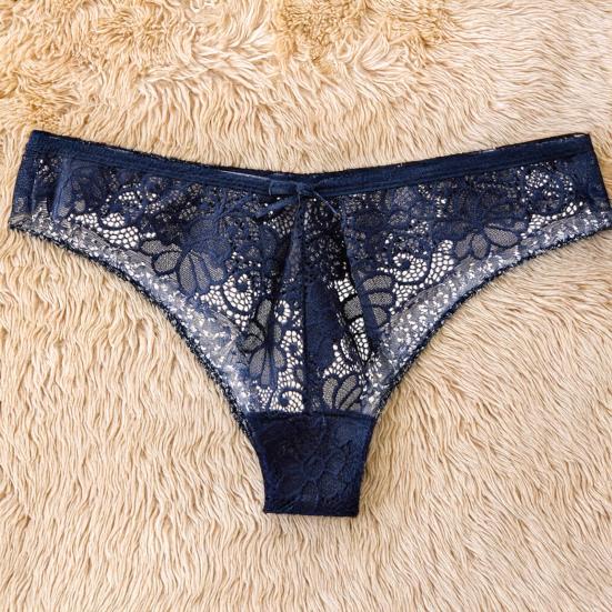 Women's Lace Thongs Sexy T Back Low Waist See Through Bikini Panties Seamless Stretch No Show Underwear