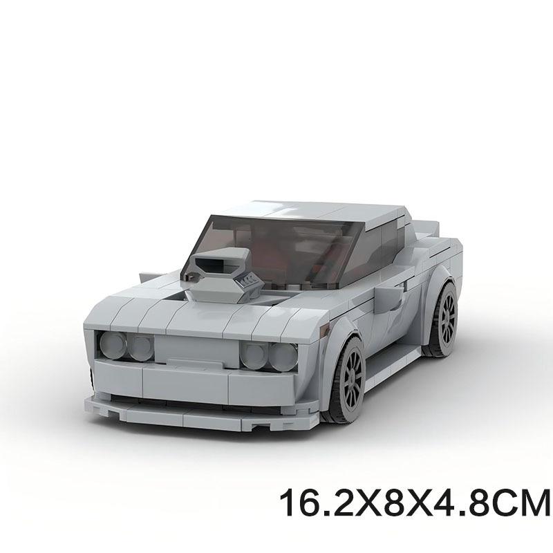 MOC 8 Grid Classic Muscle Car Building Bricks Set Speed Series Vehicle Model
