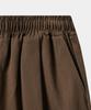 Dekkoloso Washed Cotton Elastic Waist Single-Pleat Half Pants [Brown]