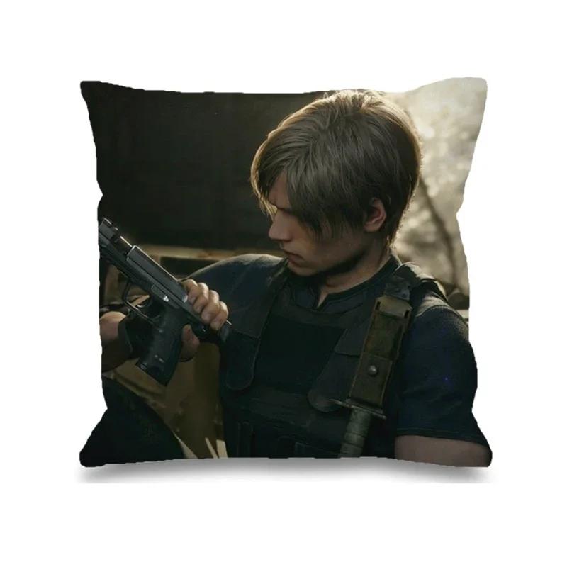 Leon Kennedy Decorative Pillowcase 45x45 Printed Anime Pillow Case Ornamental Pillows for Living Room Cushion Cover