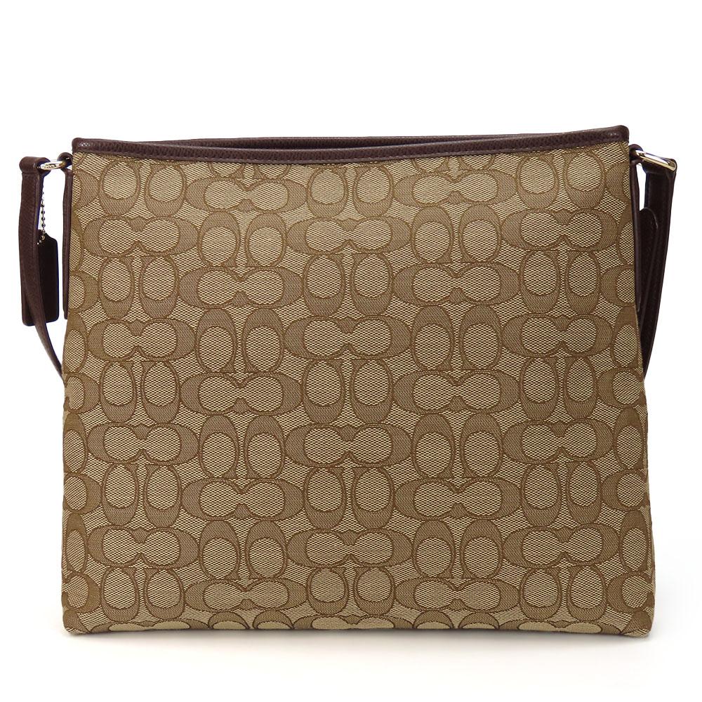 Used COACH Shoulder Bag F55363 Signature canvas/leather Brown Diagonally hung