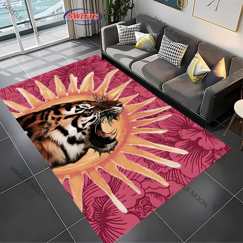 1PC Tiger Print Carpet Living Rooms Bedrooms, Sofas, Modern Large Area Decorative Rug Gifts for Family and Friends Fast Shipping