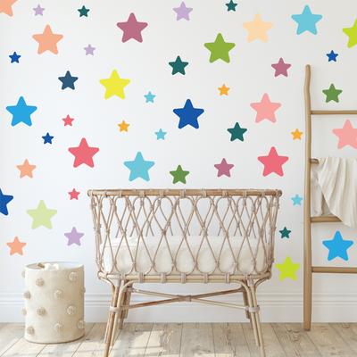 Colorful Five-star Wall Stickers Cartoon Cute Self-adhesive Home Living Room Bedroom Decoration Kindergarten Children's Room Wall Stickers