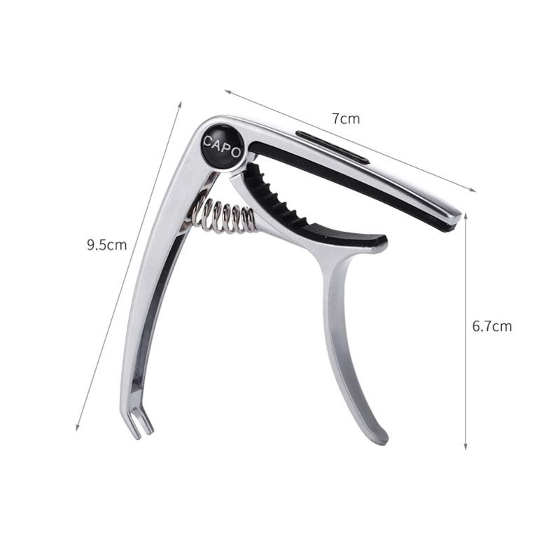 Professional Metal Guitar Capo Tuner Clamp Key Trigger Single Hand Clip Zinc Alloy for Acoustic Electric Guitar with Pick Holder