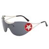 YK Five-pointed Star Sunglasses Hollow Out New Frameless One-piece Personalized Trend Large Frame Sunglasses