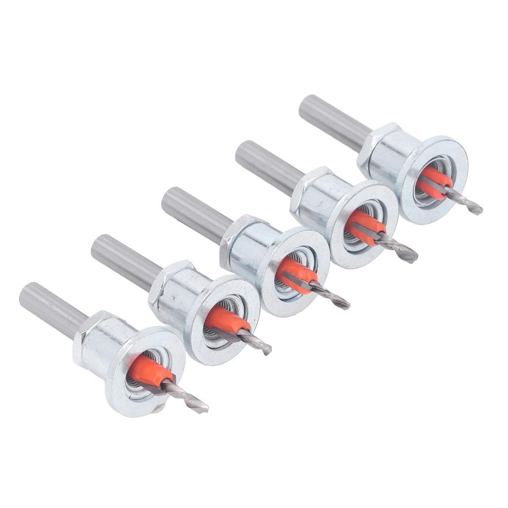 5pcs 8mm Round Shank Adjustable Countersink Bit Carbide Tipped Drill Bit For Metalworking
