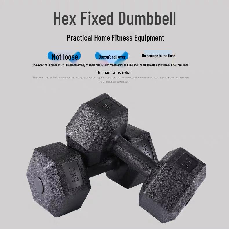 Hex Dumbbells & Kettlebells: Men's & Women's Rubber Coated Home Fitness Equipment