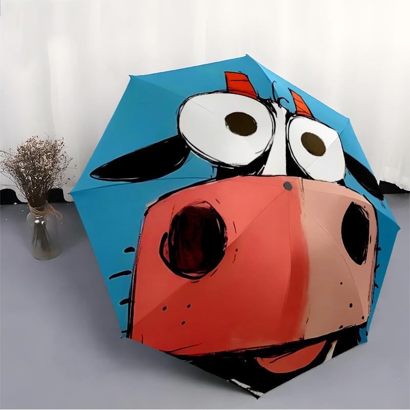 1pc Cow Nose Automatic Open/close Umbrella, 8-Rib Sturdy Structure, Portable Travel Umbrella, Parties, Everyday Useb062
