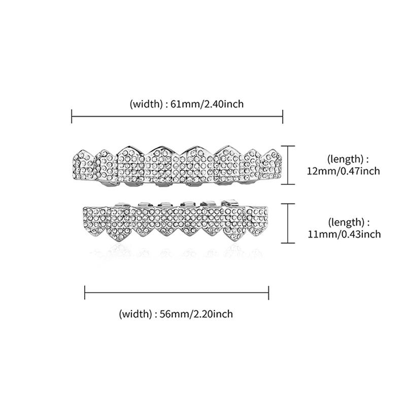 Bling Cubic Zircon Hip Hop Teeth Grillz For Unisex Top Bottom Mouth Removable Dental  Cosply Teeth Jewelry