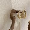 Korean Minimalist Silver Color Braided Hoop Earrings Hollow Twisted Circle Earrings for Women Party Daily Wear Statement Jewelry