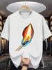 Brennendes Streichholz Grafikdruck Herren Baumwoll T-Shirt Lässig Kurzarm Rundhalsausschnitt Sommer T-Shirt