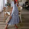 Boho Summer Beach Maxi Dress for Women Holiday A Line Slim Sexy Long Dress Female Boho Print