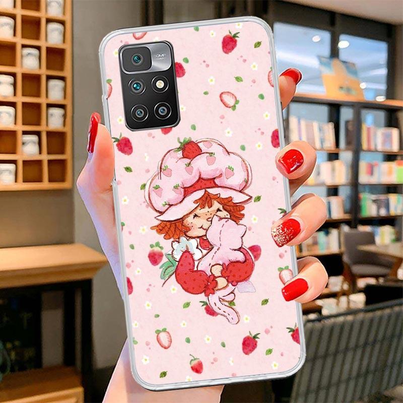 Cute Strawberry Girl Phone Case For Xiaomi Redmi 13 13C 12 12C 14C 10 10A 10C 9 9A 9C 9T 8 8A 7 7A 6 6A K70 K60 K40 K20 Pro S2