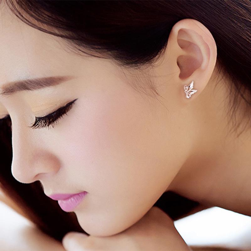 Korean Butterfly Earrings: Cute Silver-Plated Jewelry for Women