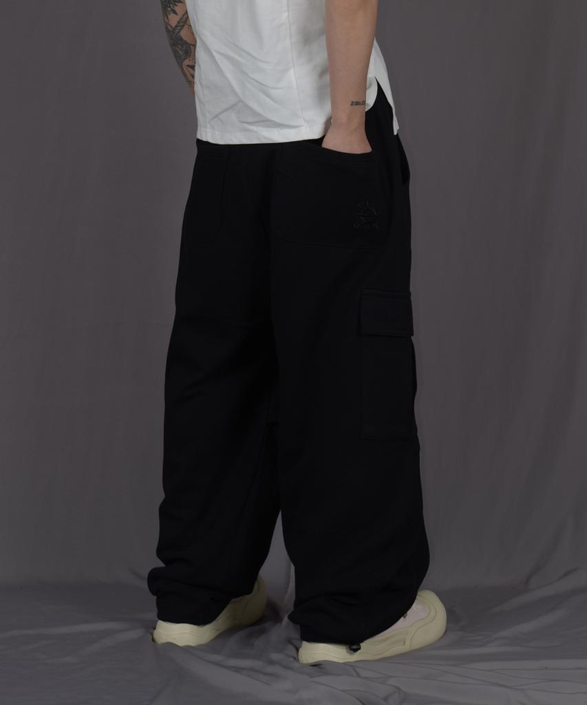 Deuneiji Wide Cotton Cargo Pants Black 0287