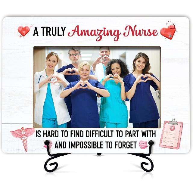 New Baby Wooden Picture Frame Gifts, Awesome People Make Awesome Babies Frames, Gifts for Pregnant New Mom Dad Parents, 4x6 Inch Photo Frame For Amazing Nurse