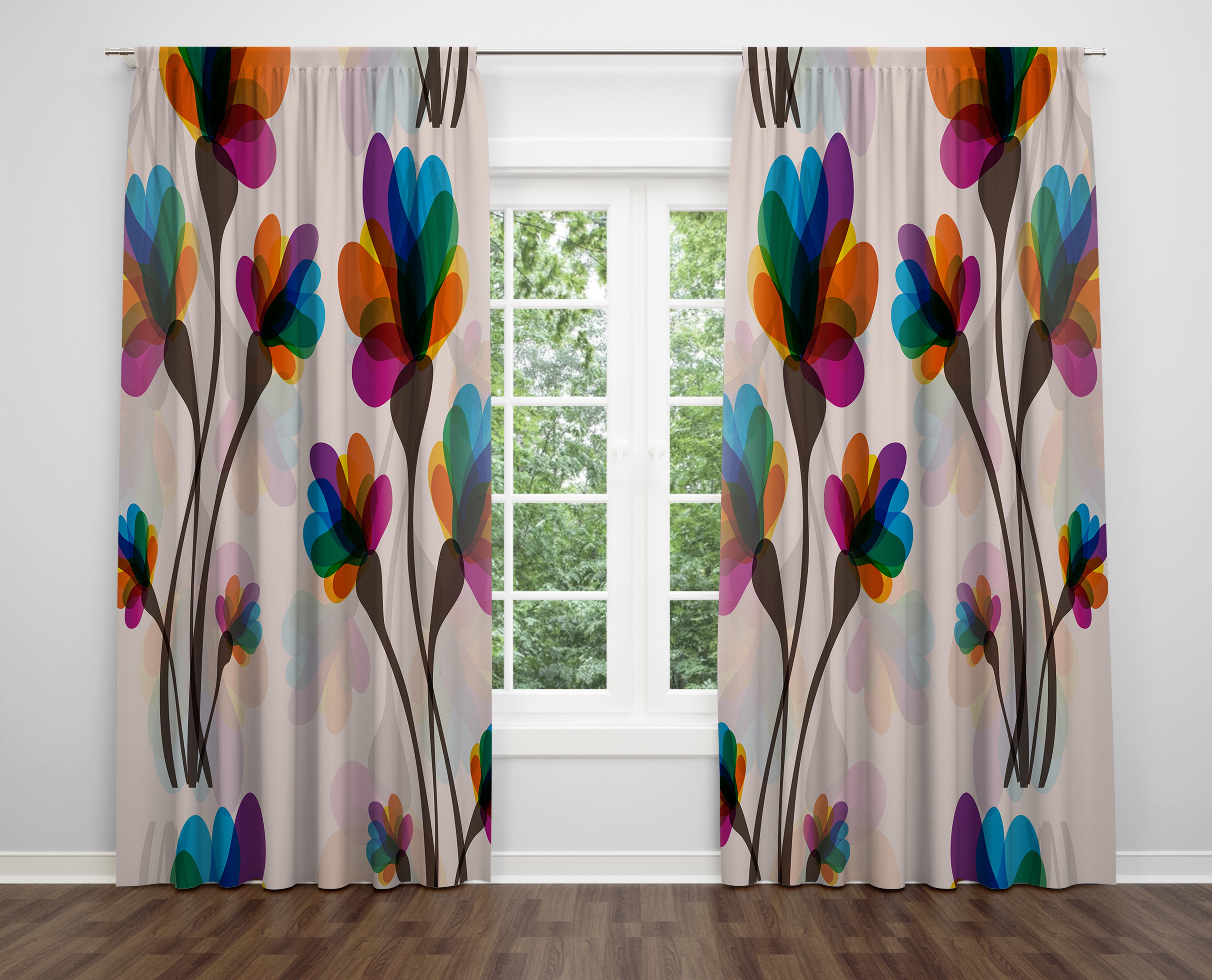 

Декоративний дизайн, високоякісна бавовняна тканина, ви можете вибрати одну або подвійну фіранку з крила 1 piece різнокольоровий