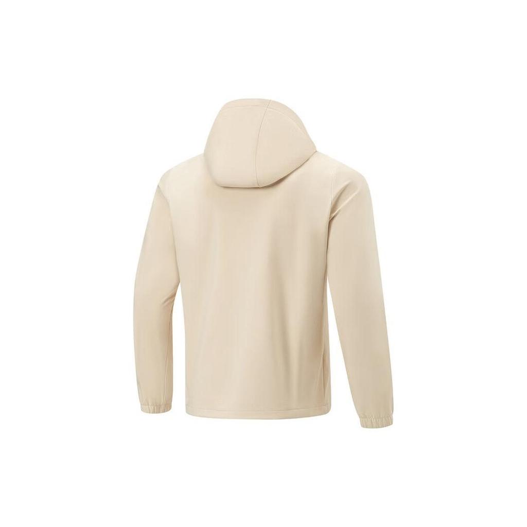 Li Ning Fitness Series Solid Color Hooded Thickened And Fleece Lined Sportswear Jacket Men's Dusty Khaki AFDT631-2