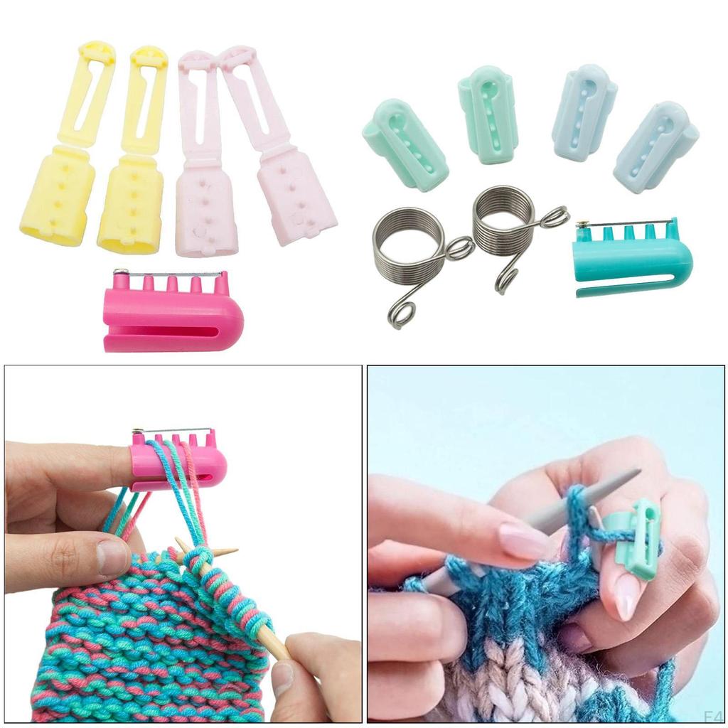 Set de 5 piese Ghid de fire pentru tricotat și croșetat, Suport pentru deget, Degetar, Cârlig,