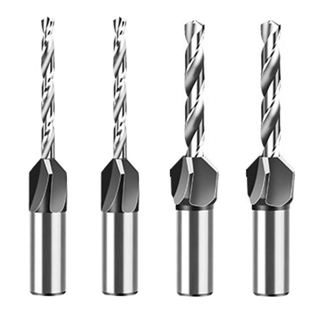 4Pieces Steel Countersink Drill Bits with Adjustable Depth Control Collar 2.8/3.2/3.5/4mm for Wood Plastic Drilling