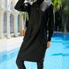 Women Solid Color Long Islam Swimwear Muslim Swimwears Women Modest Muslin Swimsuit Bathing Suit Long Sleeves Islamic Burkinis Wear