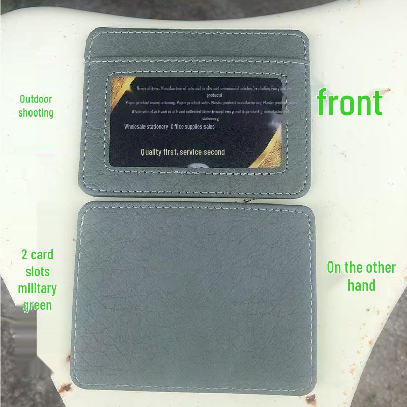 Japan & Korea Premium Top Layer Leather Card Holder with Free Design - Men's Genuine Leather ID & PU Leather Name Sleeve