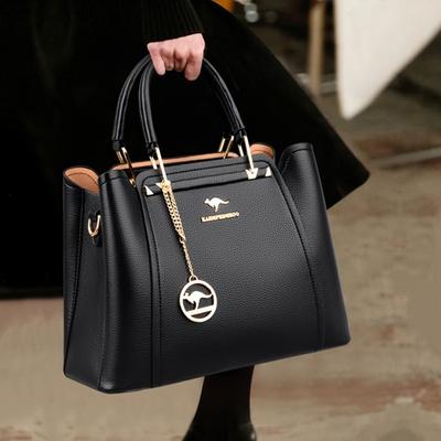 Women's Casual Design Handbag, Fashionable Large Capacity Shoulder Bag with Zip Closure and Polyester Lining